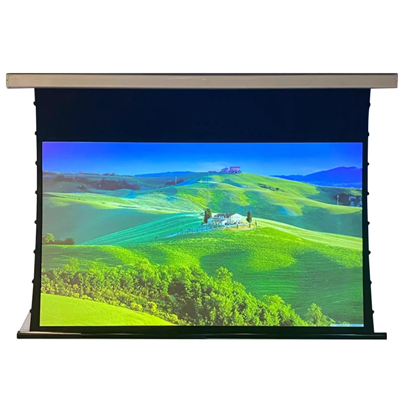 

Projector Screen 84/92/100/110/120in Anti-light Cloth Projection Screen Intelligent Electric Ceiling Recessed Projection Screen