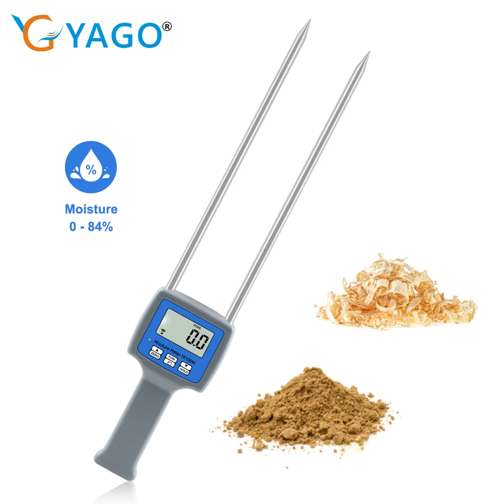 Professional Meter Moisture Meter Water Tester With Metal  for Wood Chips, Sawdust, Powder, Hay Bales, Peat.