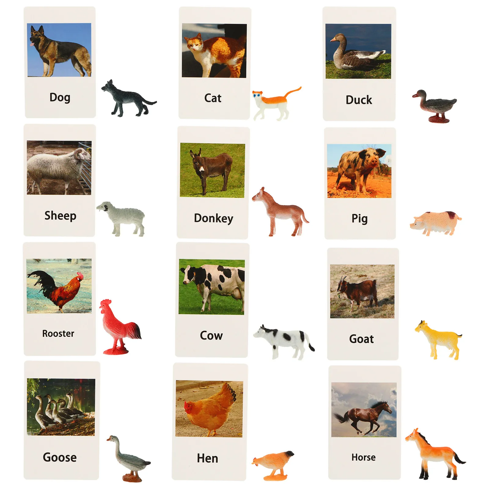1Set Animal Cards Matching Cognitive Play Early Education Fun Kids Parent-Child Interactive Animal Recognition Learning