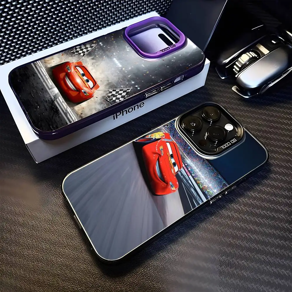 

L-Lightning M-McQueen Mater Sally Phone Case For iPhone 16,15,14,13,12,11,Mini,Pro,MAX Purple Matte Shockproof Cover