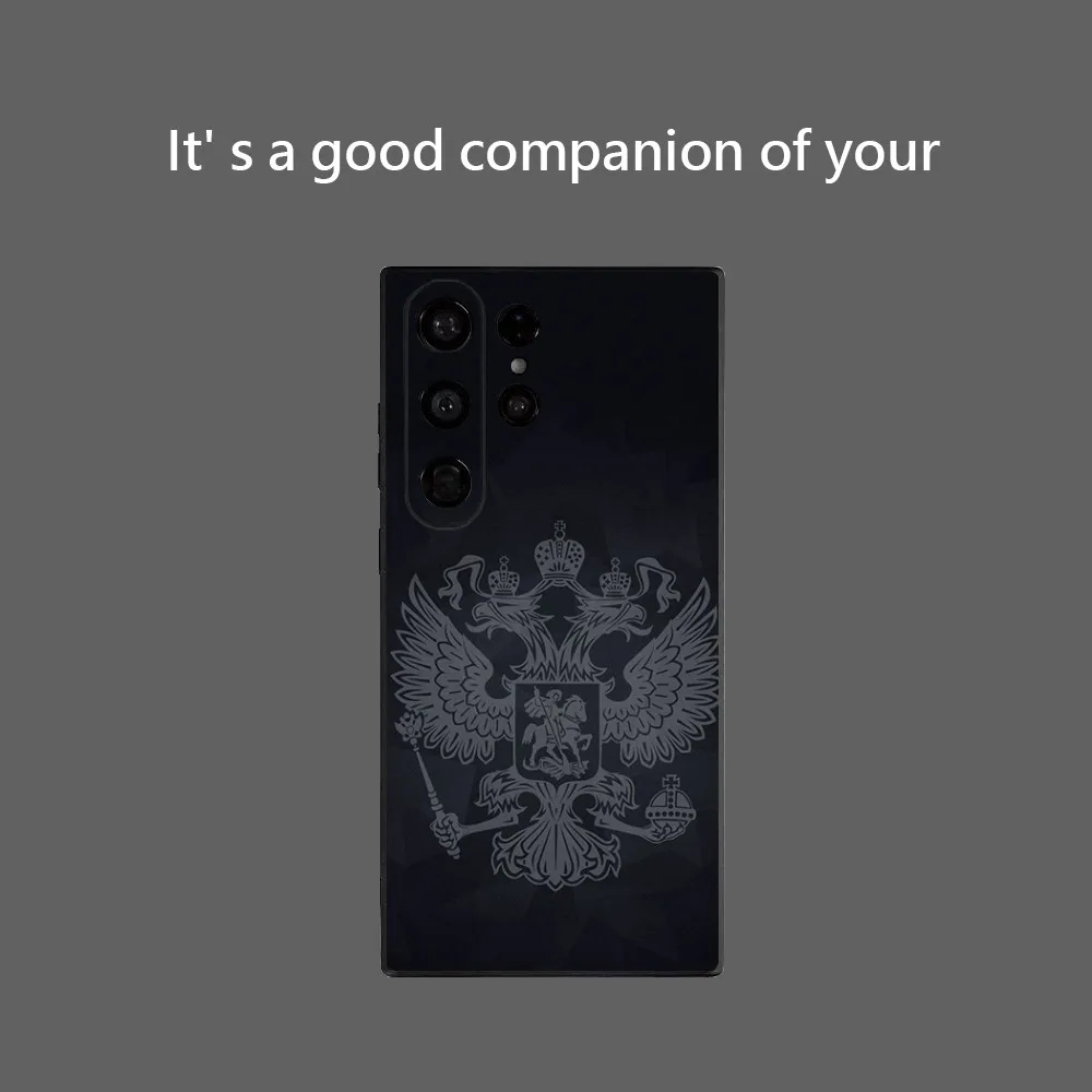 Russia Flag national emblem Phone Case for Samsung Galaxy S25 Ultra S22 S23 S24 Ultra S21 S20 5G Protective Soft Silicone TPU Fu