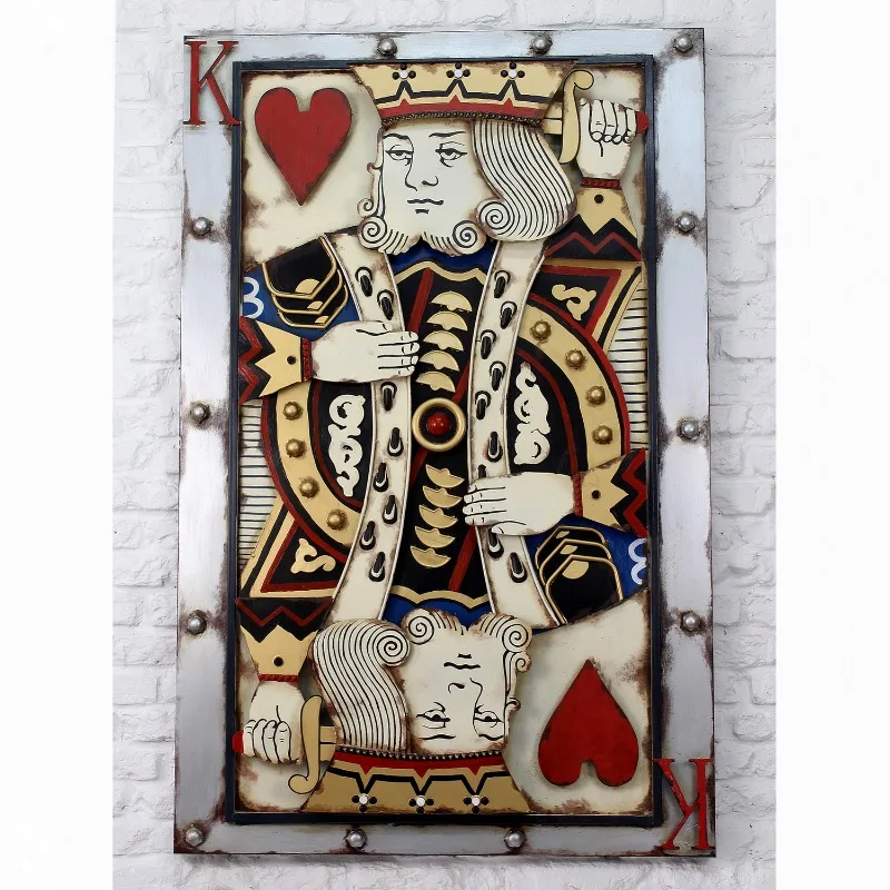 Retro Iron Poker Wall Decor Metal Crafts House Decoration Wall Hanging Painting Wall Decor