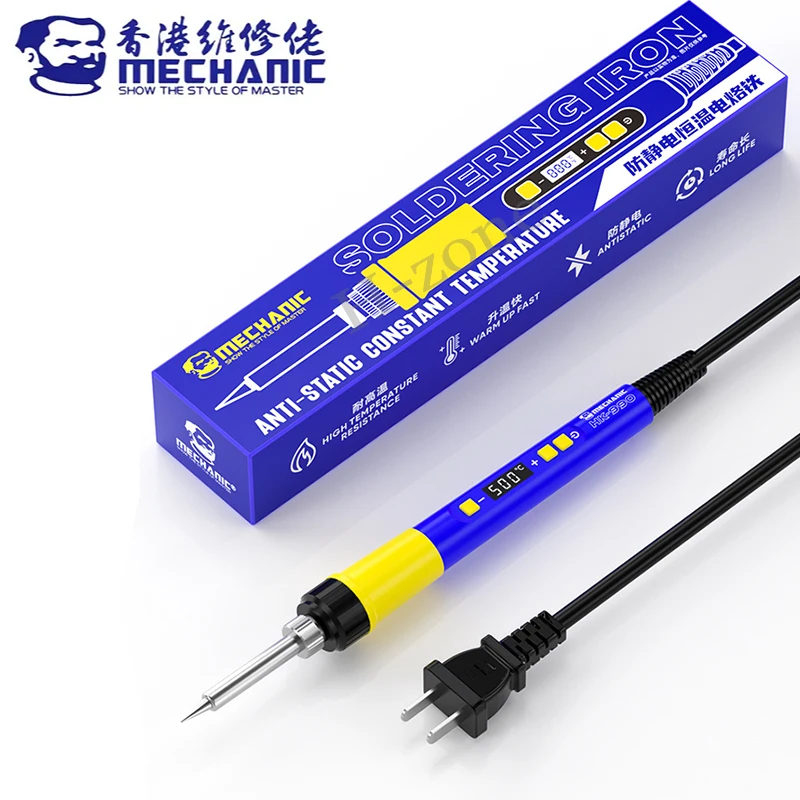 

MECHANIC HK-990 90W Anti-static Digital Soldering Iron, 180-500°C Adjustable Temperature, Fast Heating, Precision Control