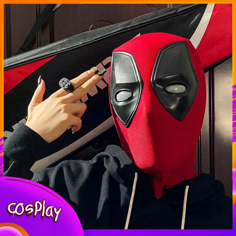 

Маска Дэдпула Cos 1:1, носимые глаза, подвижные, с легким электронным пультом дистанционного управления, косплей, вечеринка на Хэллоуин, реквизит Comic-Con, подарок