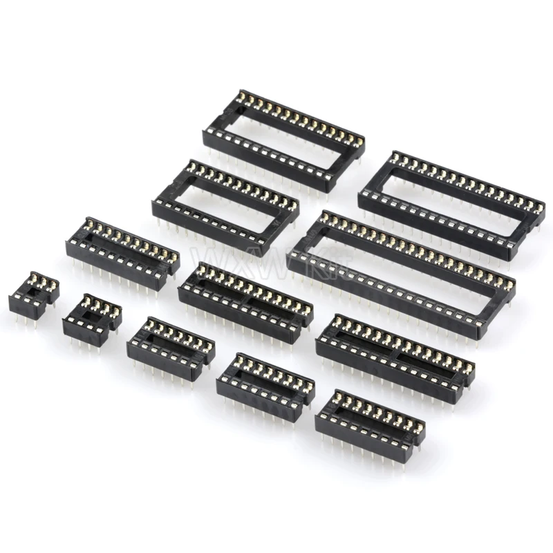 10PCS Square Hole IC Sockets DIP6 DIP8 DIP14 DIP16 DIP18 DIP20 DIP28 DIP40 Connector DIP Socket 6 8 14 16 18 20 24 28 40Pins