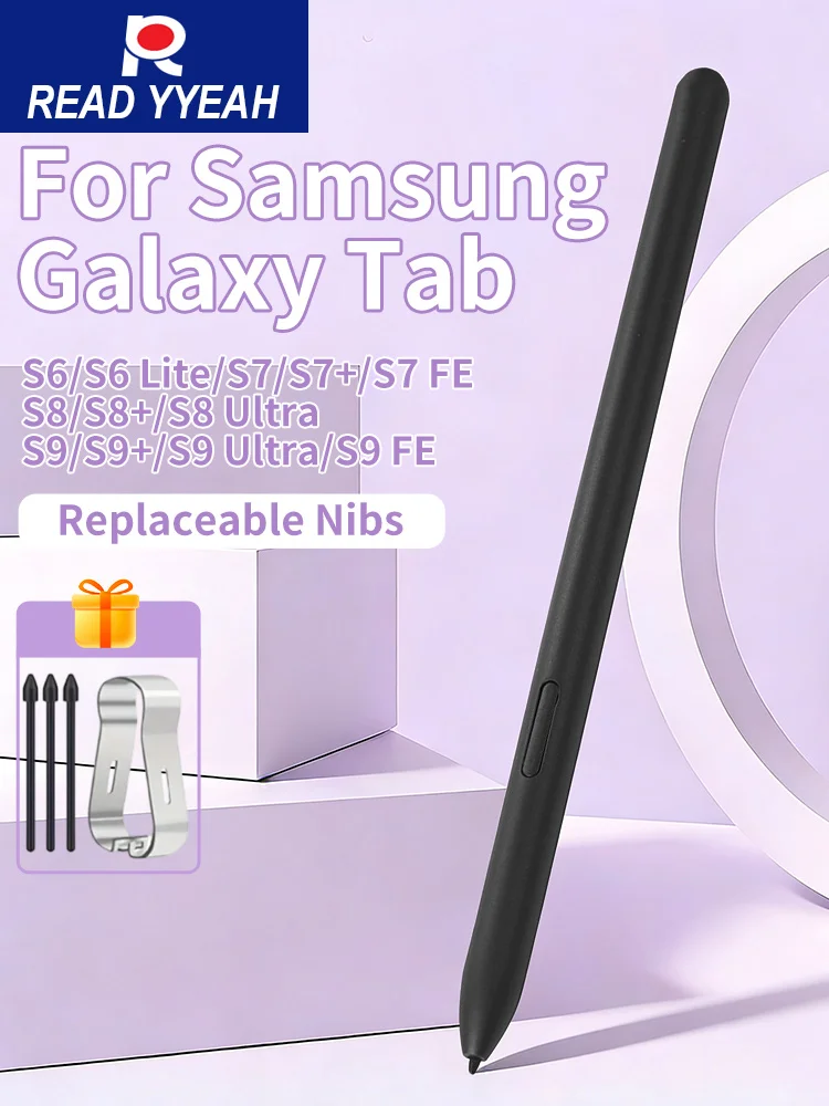 

READYYEAH New Stylus For Samsung Galaxy Tab S Pen Reject Palm S8 S9 S9 FE S7 FE S6 Lite S7+ S8+No Bluetooth Built-In Eraser