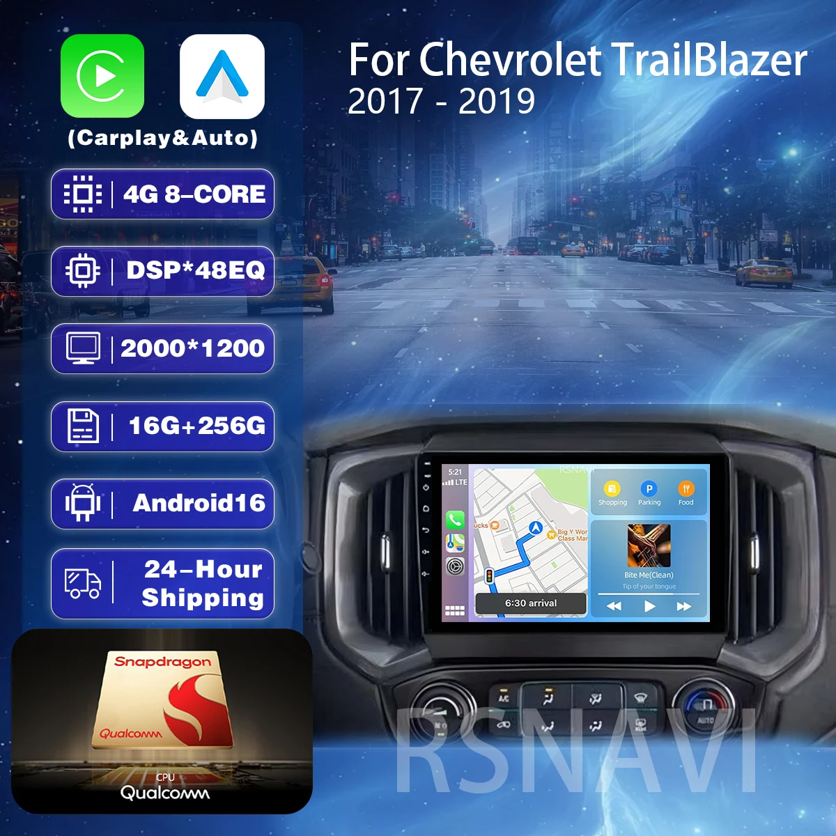 Reproductor Multimedia para Auto con Android 16 y Carplay, Plug and Play, para Chevrolet Blazer Colorado S10 2018, Pantalla 2K, Radio, GPS