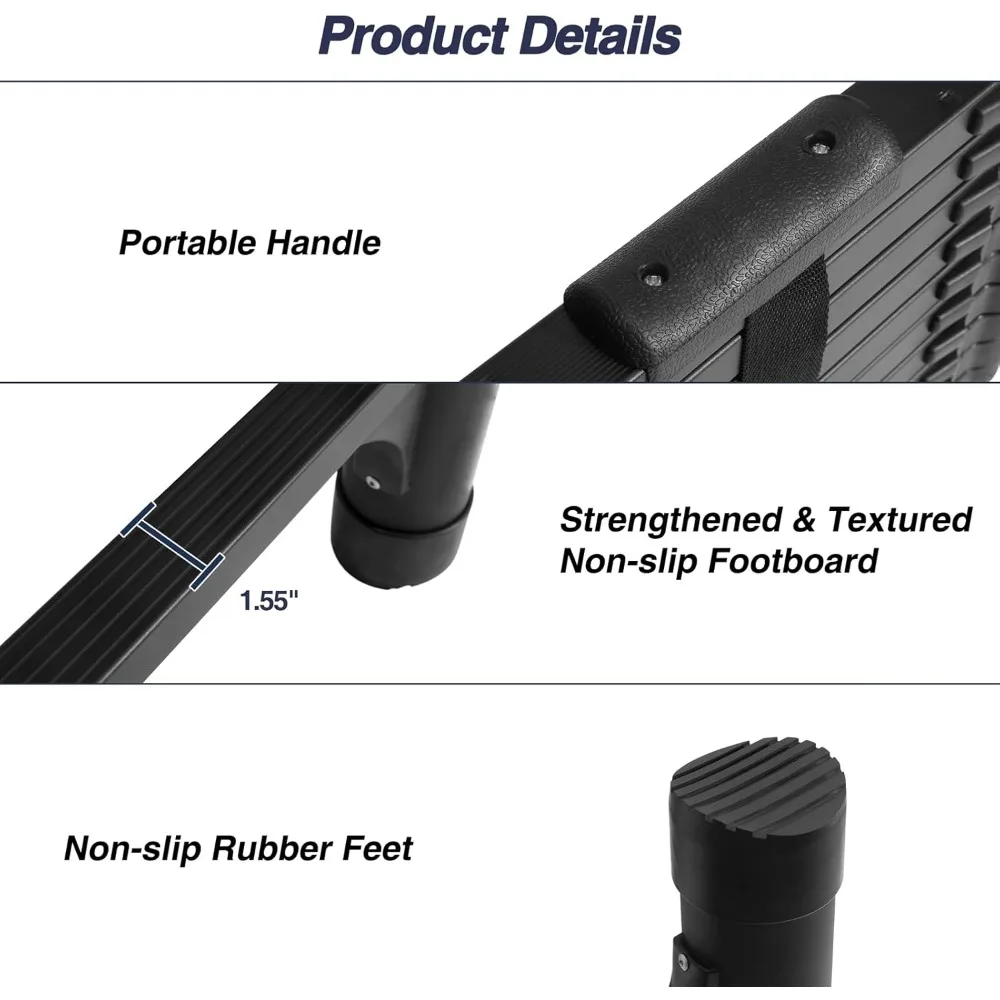 Escalera telescópica de aluminio de 14,5 pies de BOCOM, liviana y plegable para uso multiusos con estabilizadores triangulares duales a