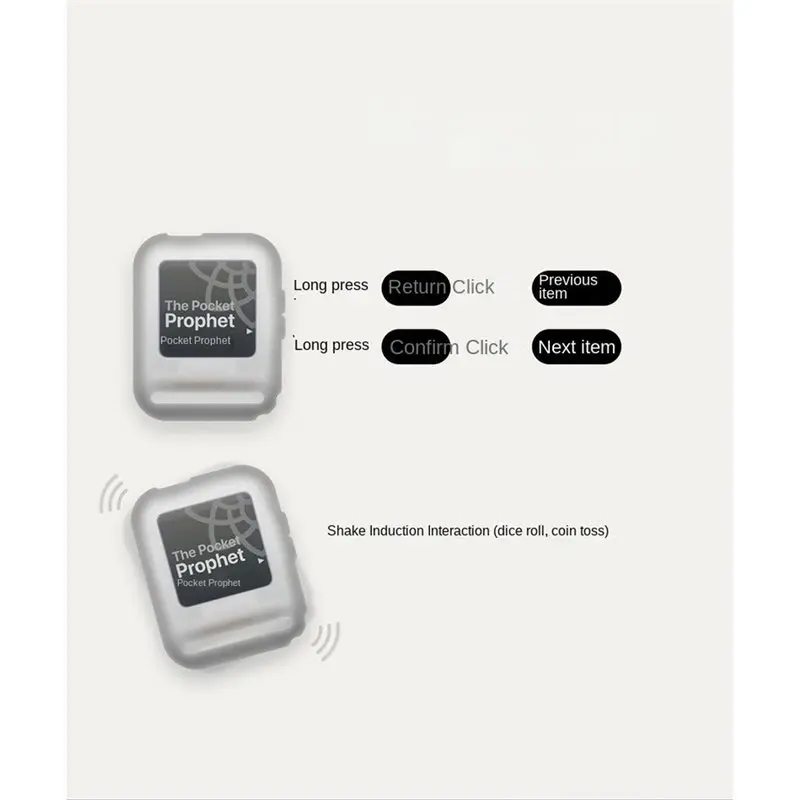 B50B-Custom Photo Upload Ink Screen Tag MBTI Fortune Teller Answer Book Dice Page Turner Pendent Black