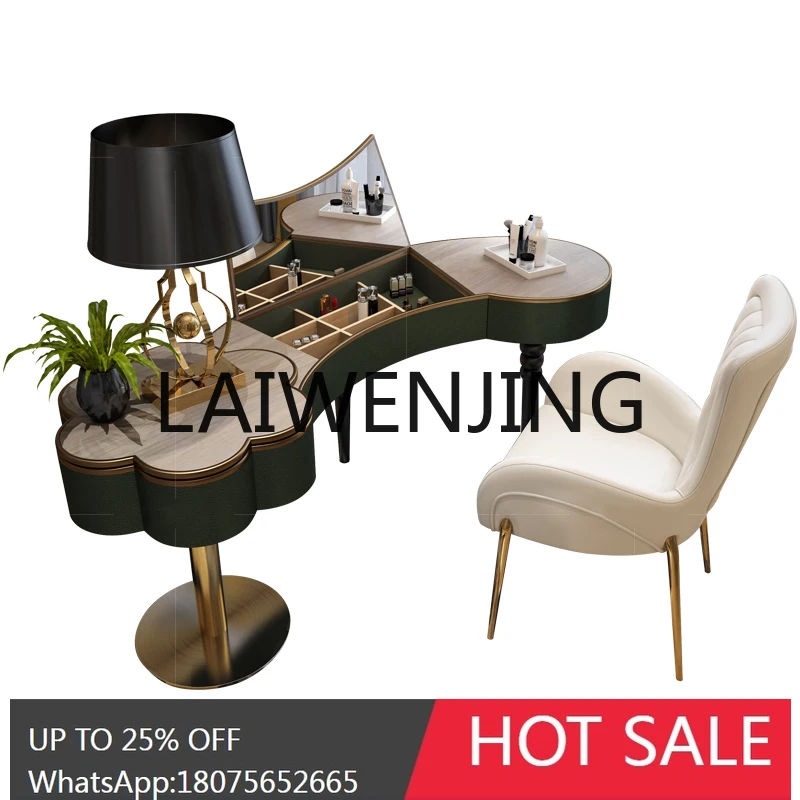 Light Luxury Dressing Table Bedroom Simple Paint Stainless Steel Mini Ins Wind Net Red Makeup Table