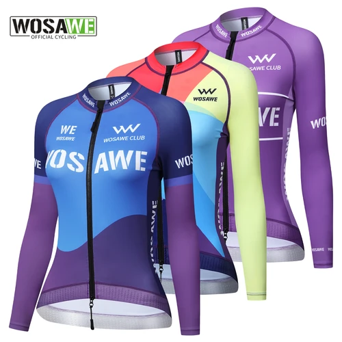 WOSAWE nueva camiseta de ciclismo para mujer verano primavera manga larga Anti-UV camisetas de bicicleta reflectante de secado rápido Jersey de ciclismo Slim Fit