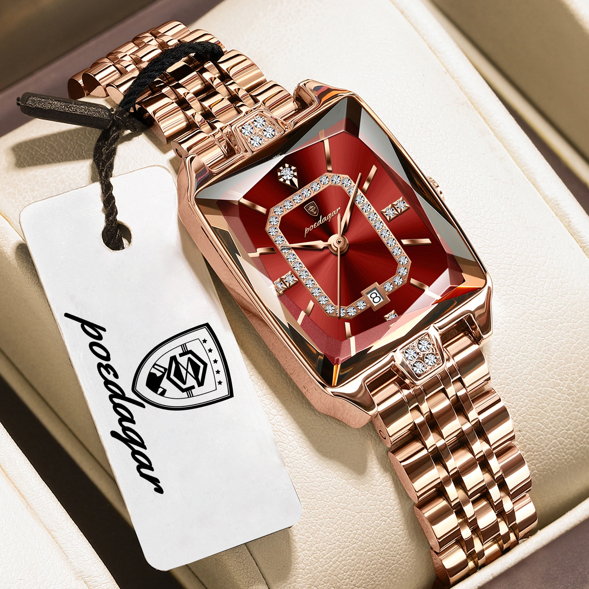 POEDAGAR Luxury Brand Ladies Wristwatch Elegant Waterproof Stainless Steel Woman Watch Fashion Date Quartz Women's Watches Reloj