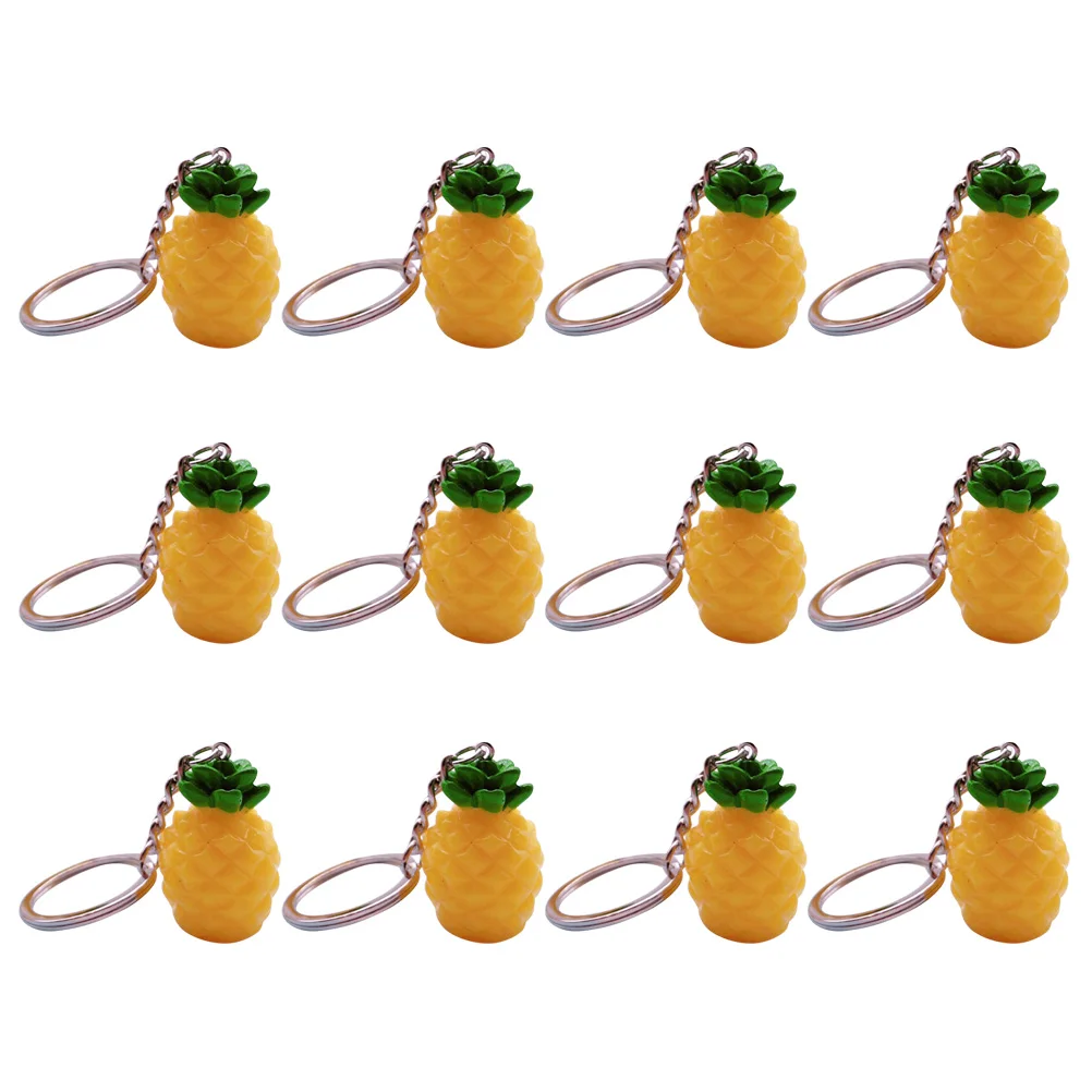 

12PCS Pineapple Keychain Resin Fruit Pendant Bag Charm Keyring Creative Gift Durable Birthday Valentine Christmas