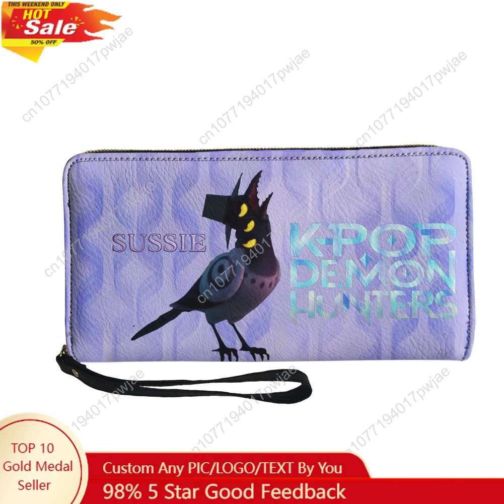 

KPop Demon Hunters Sussie Custom Wallet Purse Sprunki Mens Womens Zipper Long Wallets Double Print Portable Wallet Gift Bag