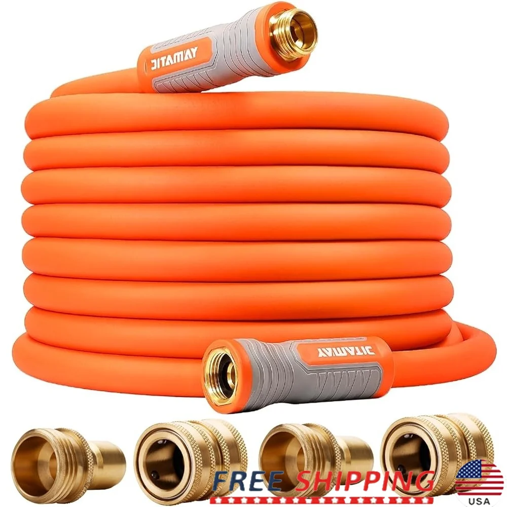 

Сверхмощный садовый шланг 5/8 дюймов x 40 футов, устойчивый к ударам гибкий водяной шланг, эргономичные поворотные фитинги, быстрая защита от утечек, 600 фунтов на квадратный дюйм