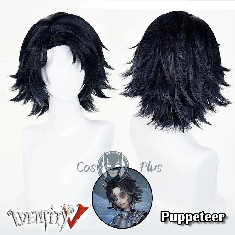 

Identity V Puppeteer Cosplay Wig Matthias Czernin Black Short Spiky Hair Wigs For Men Women Striding Between Realms Free Wig Cap