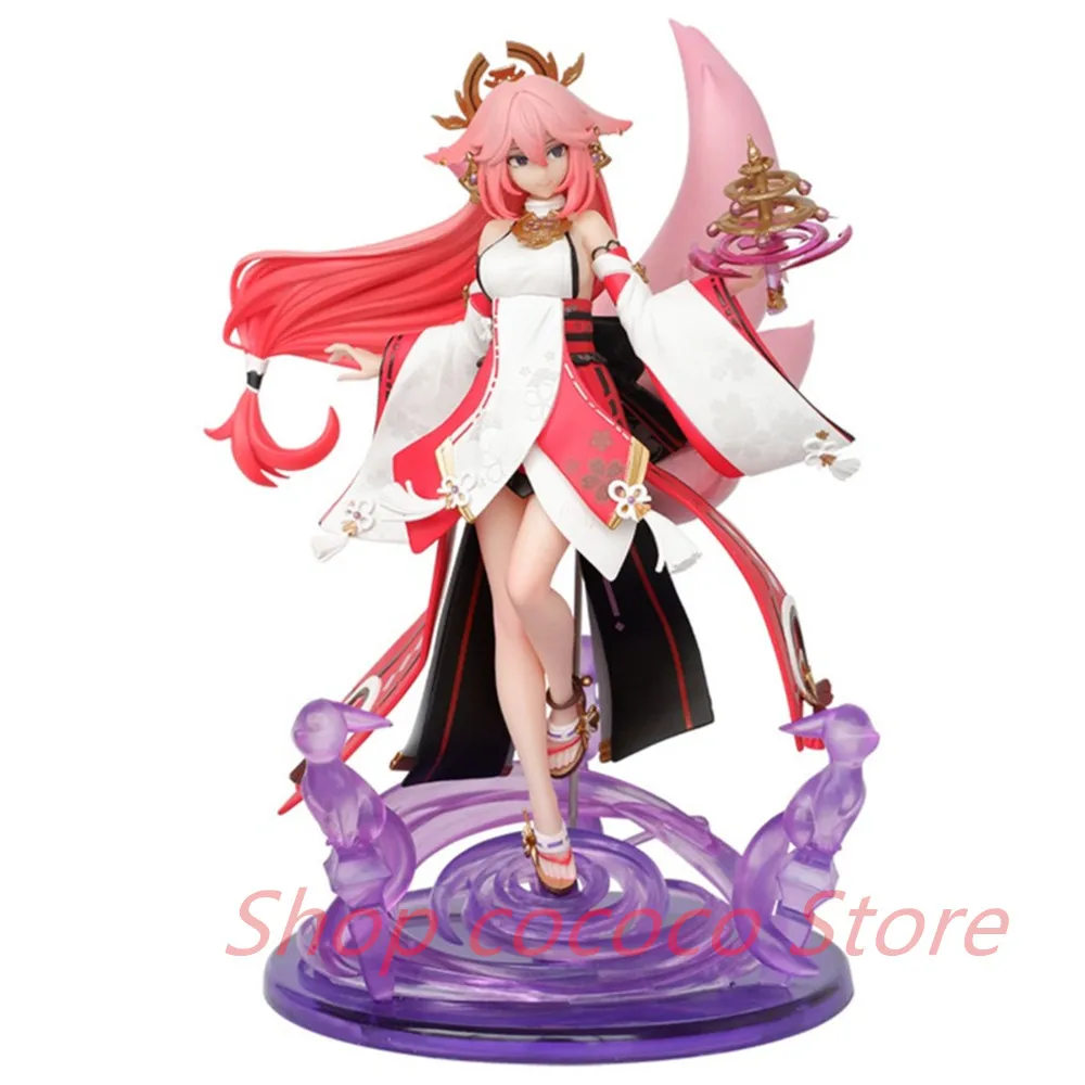 

Hot Genshin Impact Yae Miko Figure Anime Yae Miko Girl Sexy Action Figurine Removable Clothing Collectible Model Doll Toys