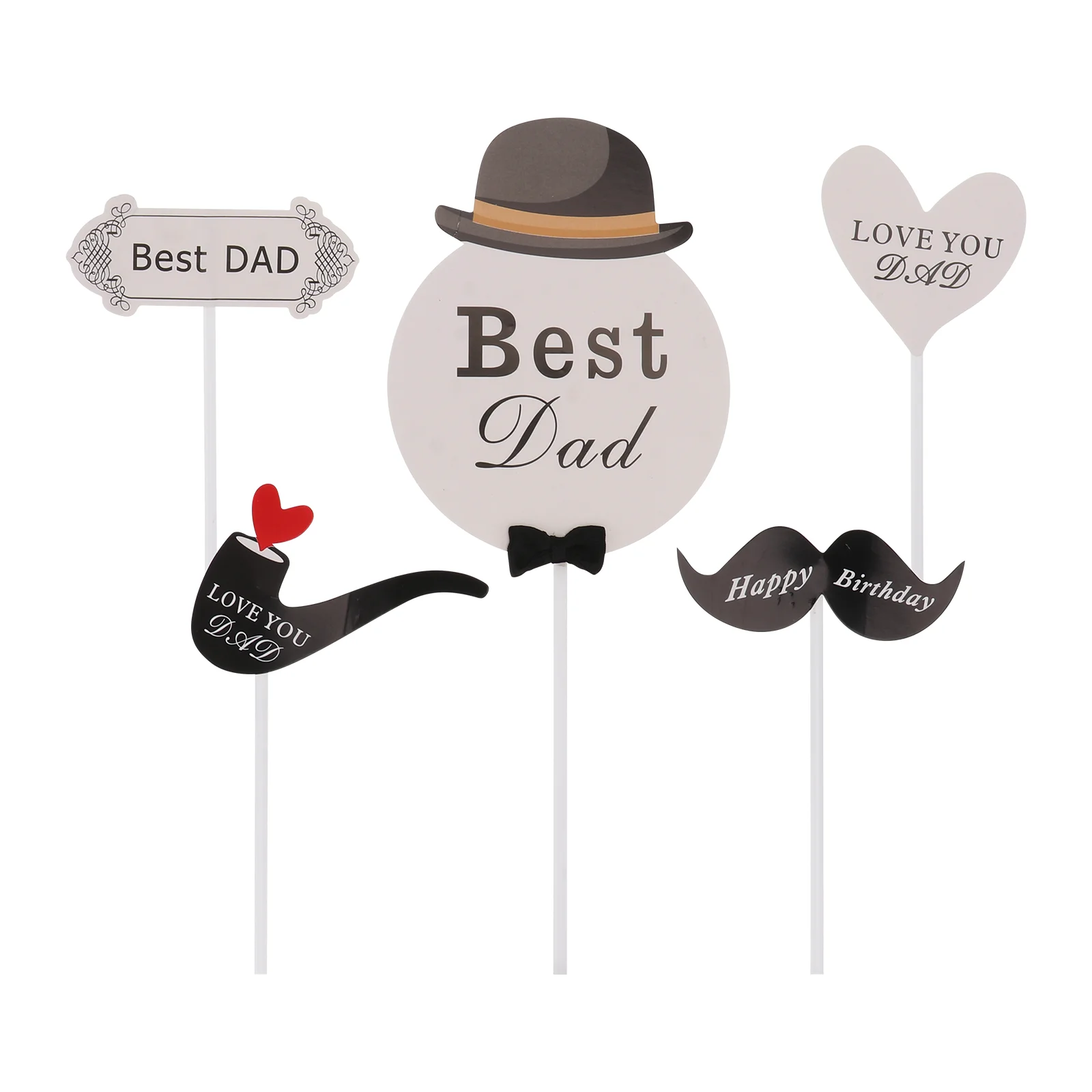 

16 Pcs Cake Toppers Paper Decorations Father Day Cupcake Picks Cheese Creative Non Toxic Safe FoodDecor Party Birthday Cake