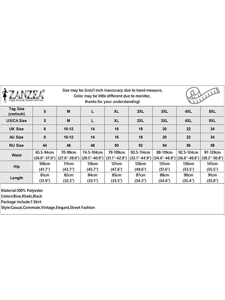 ZANZEA Casual Gonne stile coreano 2025 Moda donna Elastico in vita Overskirts Abbigliamento donna Solido increspato Pantaloni a pieghe