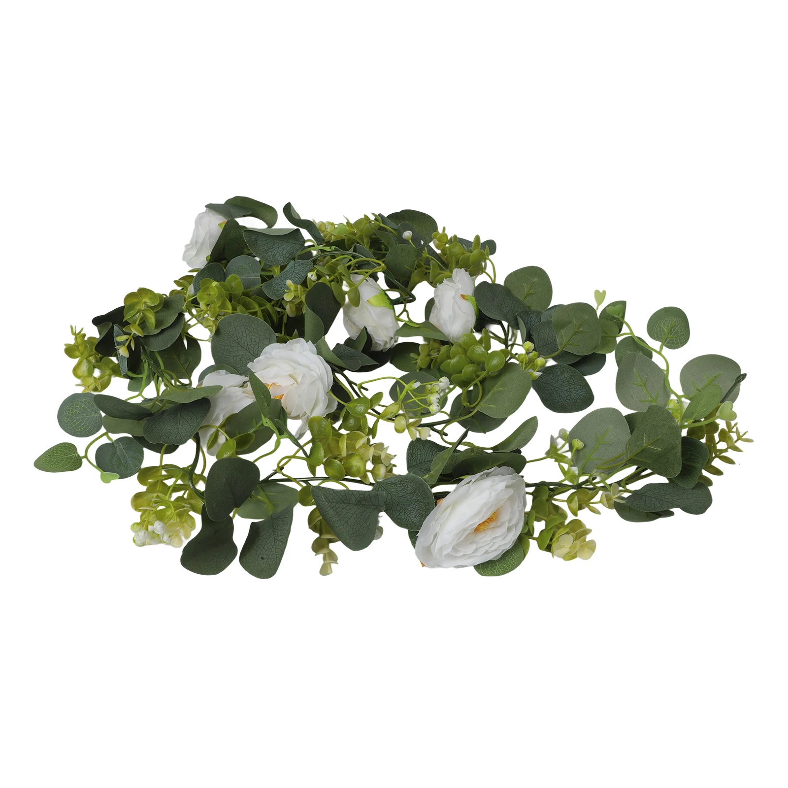 للمناسبات لديكور المنزل، ديكور زهور واقعي، عرض رف ديكور الأوكالبتوس نابض بالحياة، أوراق الشجر ذات المظهر الطبيعي #6