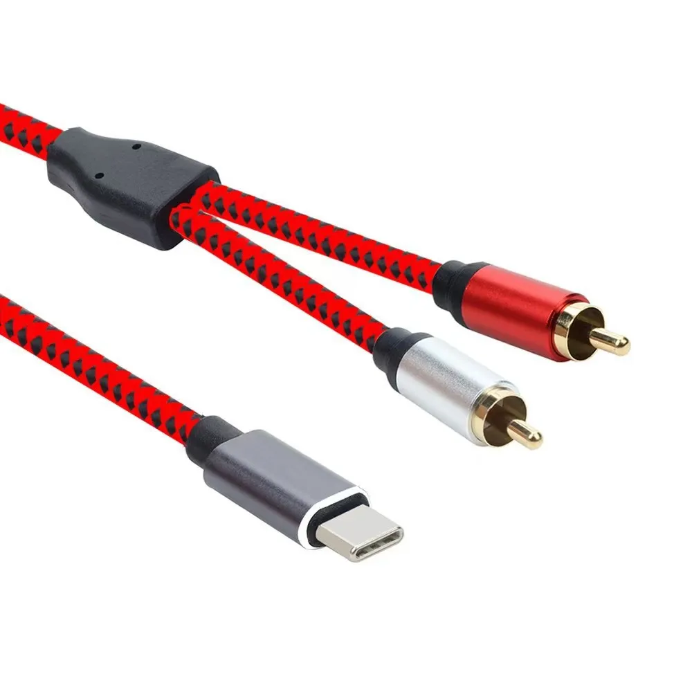 USB Type C To 2 RCA Audio Cable Type-C RCA Cable,USB-C Audio  amplificateur Home Cinéma DVD TV Haut-Parleur Edifer So