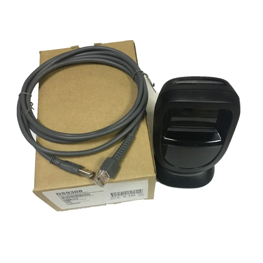 حار مبيعاتZEBRA DS9308 1D 2D QR CODE بوليصة الشحن سطح المكتب سوبر ماركت يده العرض USB السلكية ماسح الباركود