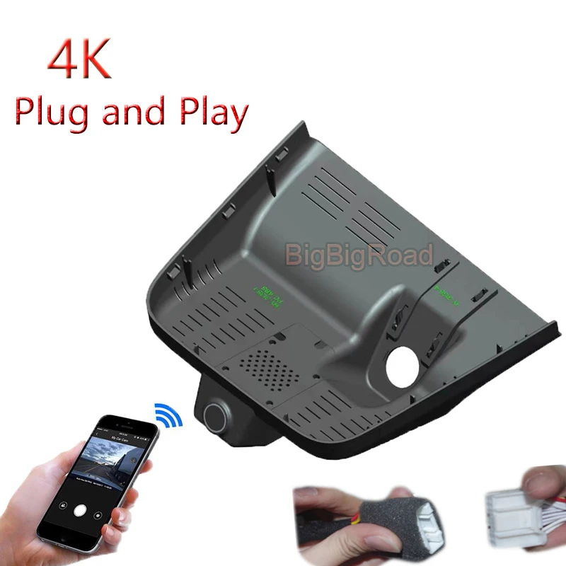 

4K Plug And Play For Geely ICON 2023 2024 Car Wifi DVR Video Recorder Dash Cam Camera