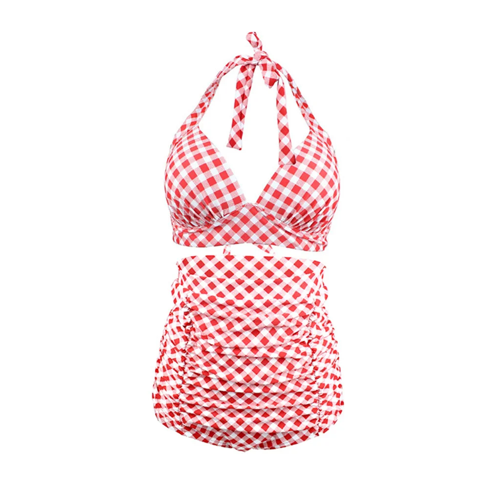 Summer vacation hot springs beach bikini two-piece split high-waisted bikini swimsuit Strap swimsuit women's swimsuit