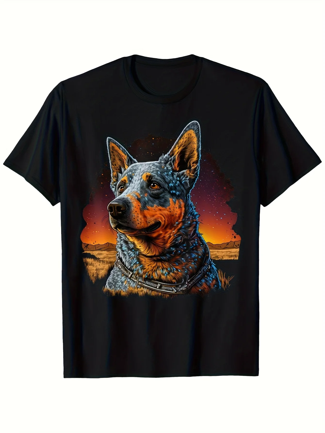 2026 Exclusive Blue Heel Dog Design on an Australian Cattle Dog Shirt, Breathable Black Tee for Owners, Suitable for Casual Wear