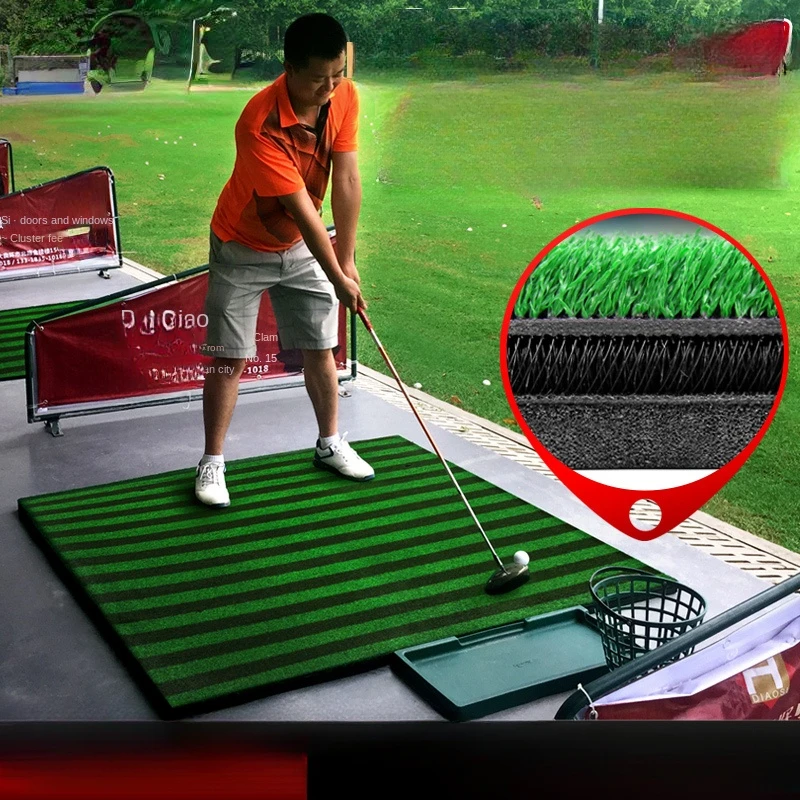 

Golf striking pad 3D anti-slip striking pad simulator/driving range nylon grass guide stripes