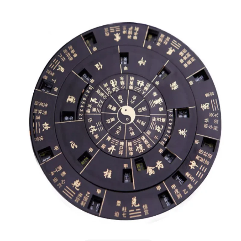 Traditional Chinese Double-Sided Feng Shui Compass - Qimen Dunjia Tai Chi Bagua Luo Pan, Home Desktop Decor Ornament