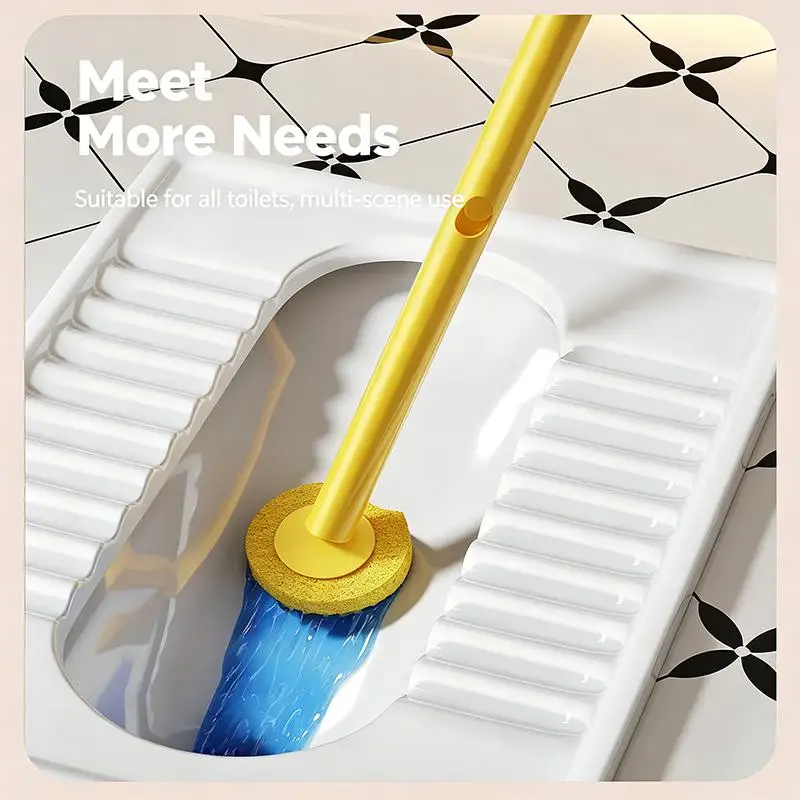 ~Disposable Toilet Brush Set Bathroom Dead-Spot-Free Sterile Household Disposable Replaceable Cleaning Brush Head Toilet Brush
