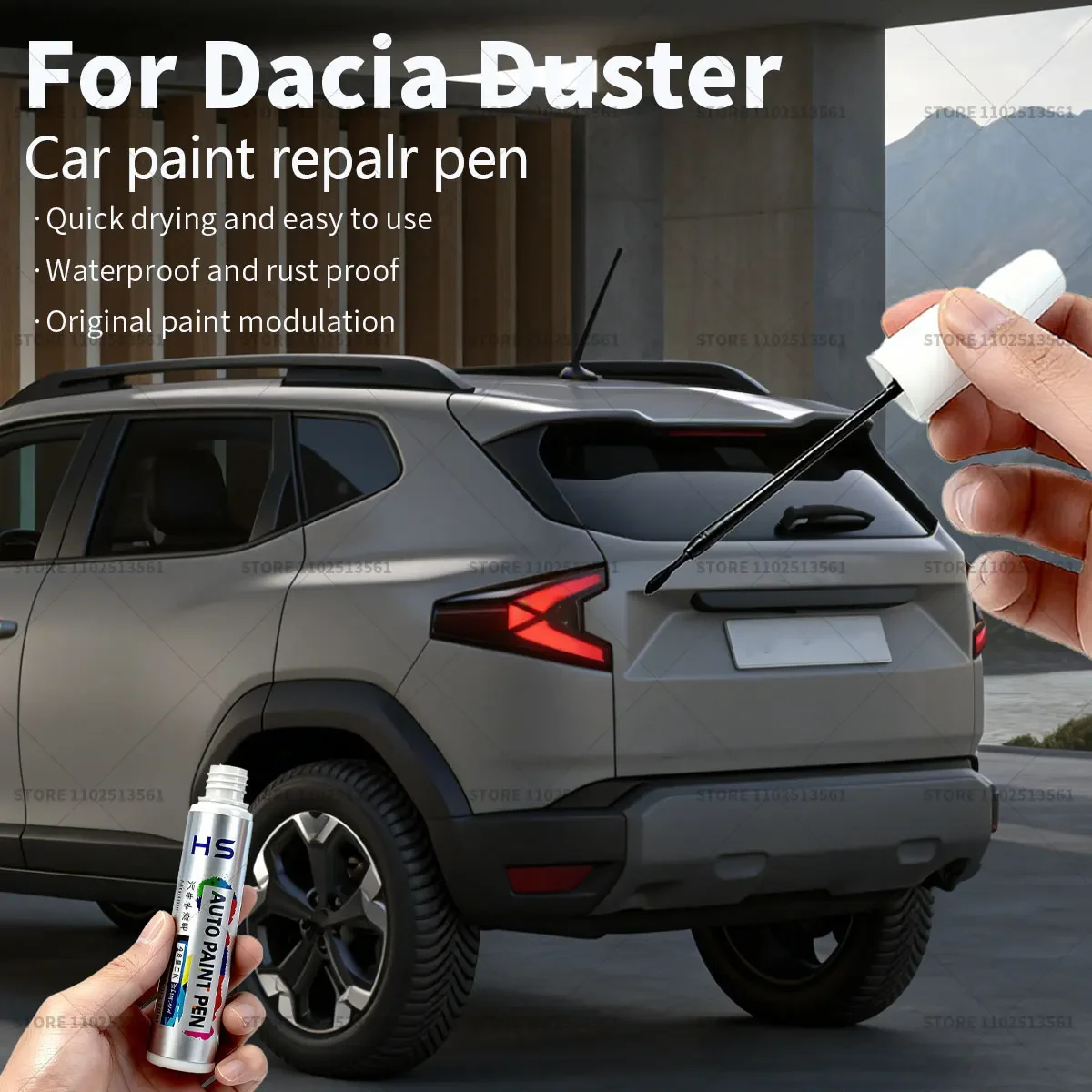 

Ручка для ремонта автомобильной краски, аксессуары для ремонта царапин, оранжевый, черный, бежевый, красный ледник, белая сетка, Schiste, серебро для Dacia Duster
