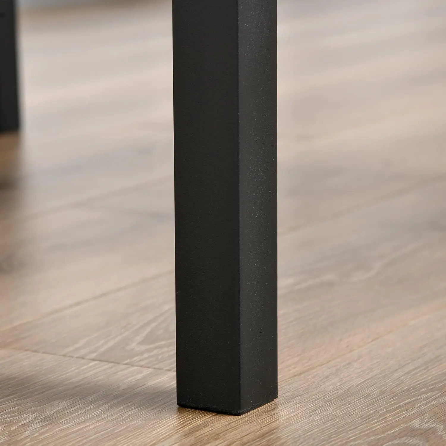 3 Piece Industrial Counter Height Dining Table Set, Bar Table & Chairs With Steel Legs & Footrests, Black