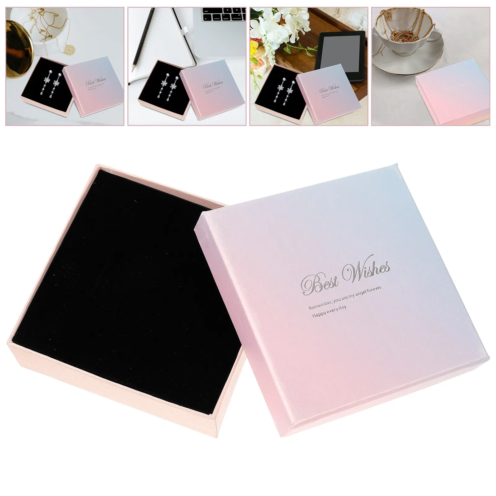 

Компактная подарочная коробка для ювелирных изделий: кольца, серьги, ожерелья, браслеты. Элегантная упаковка для небольших подарков.