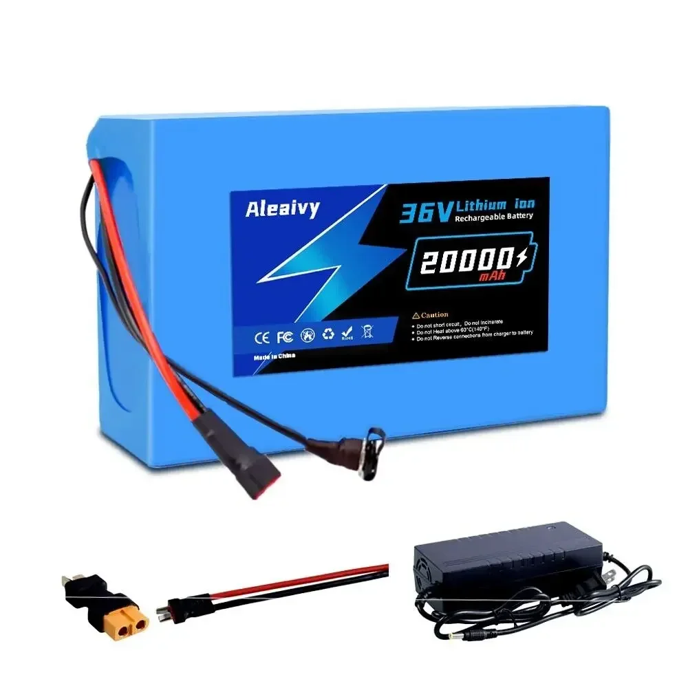 Aleaivy-batería de litio para bicicleta eléctrica, 36V, 20Ah, Li-ion, para bicicleta, Scooter, motocicleta, con cargador de iones de litio de 42v
