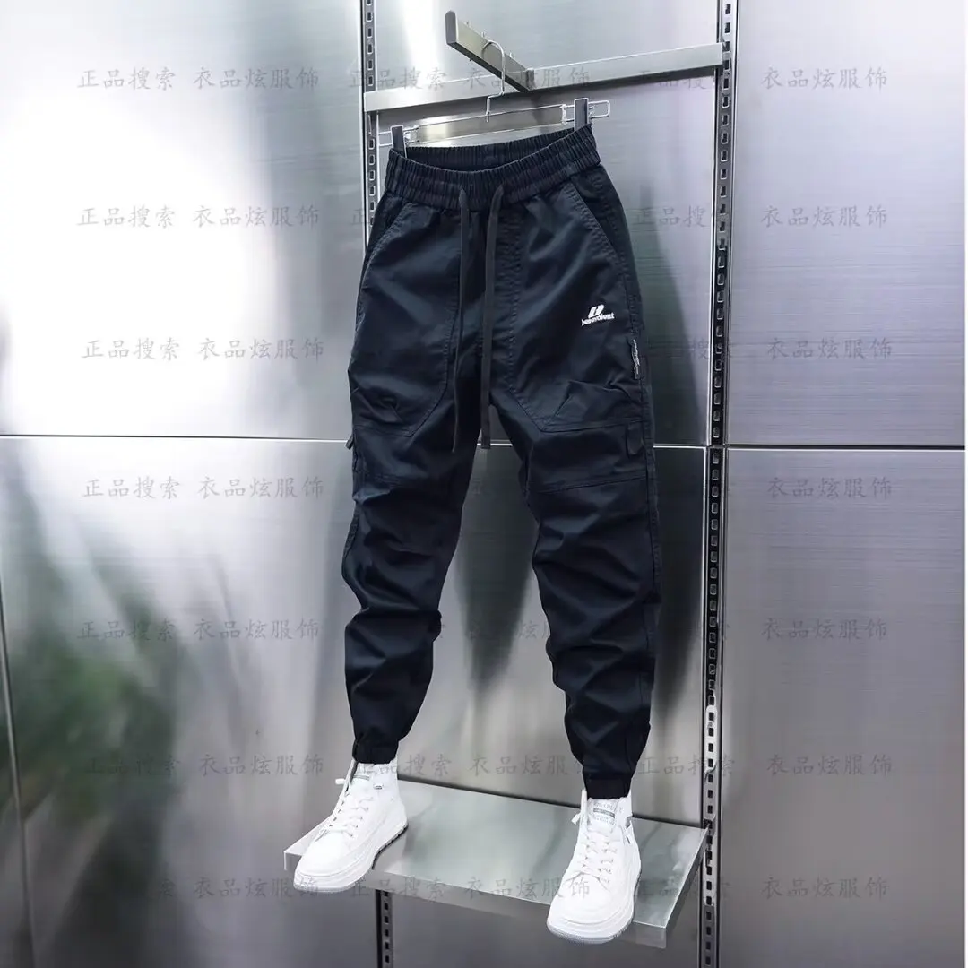 

2025 New Men's Casual Pants Solid Color Multi-Pocket Cargo Pants Luxury Brand Jogging Sweatpants Pencil Trousers Men's Clothing