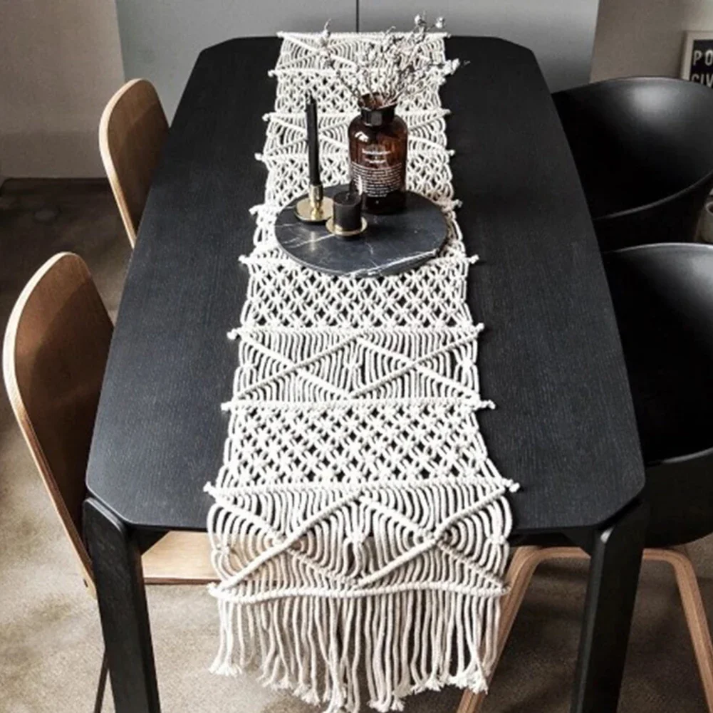 Macrame Boho Table Runner For Bohemian Rustic Wedding Party Dining Table Coffee Table Home Decoration Festive Party Supplies