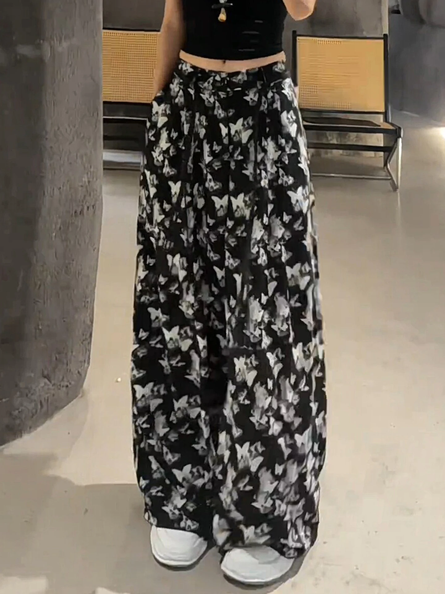 

Ice Silk Wide Leg Pants Women's Summer Thin New Fashion Loose High Waist Loose Casual Knife Pants Casual Polyester Fiber