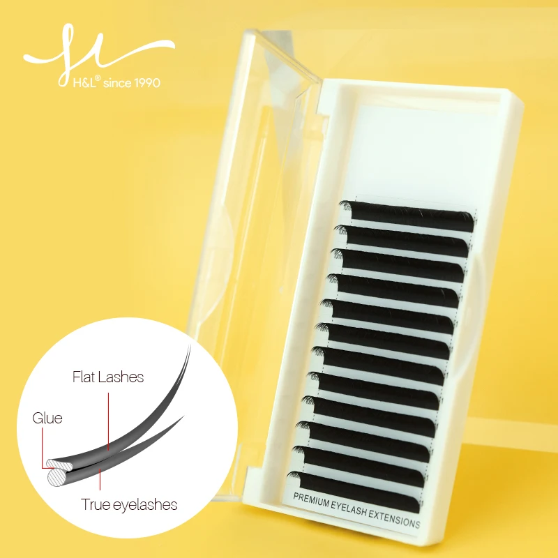 H & L แบน Ellipse Eyelashes Maquiagem แยกเคล็ดลับ Ellipse Shaped แสงธรรมชาติ Magnetic Ellipse Lash Extension Hand Made