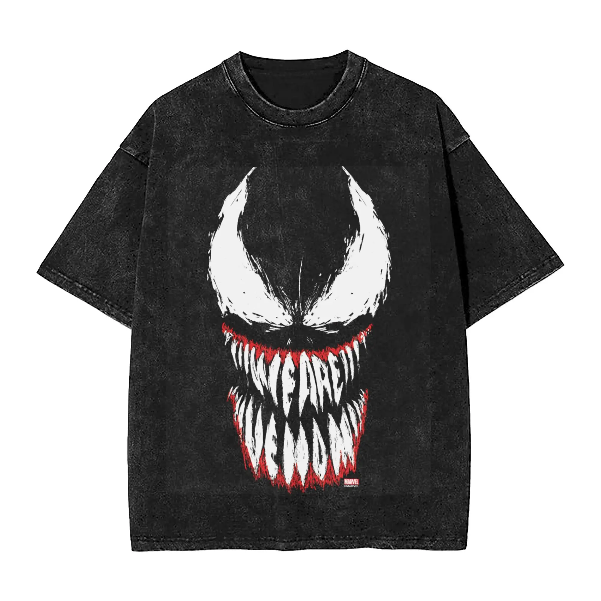 We Are Venom Washed T Shirts Streetwear Hip Hop Novelty T-Shirts  Tees Tops for Men Women Short Sleeve Street Printed