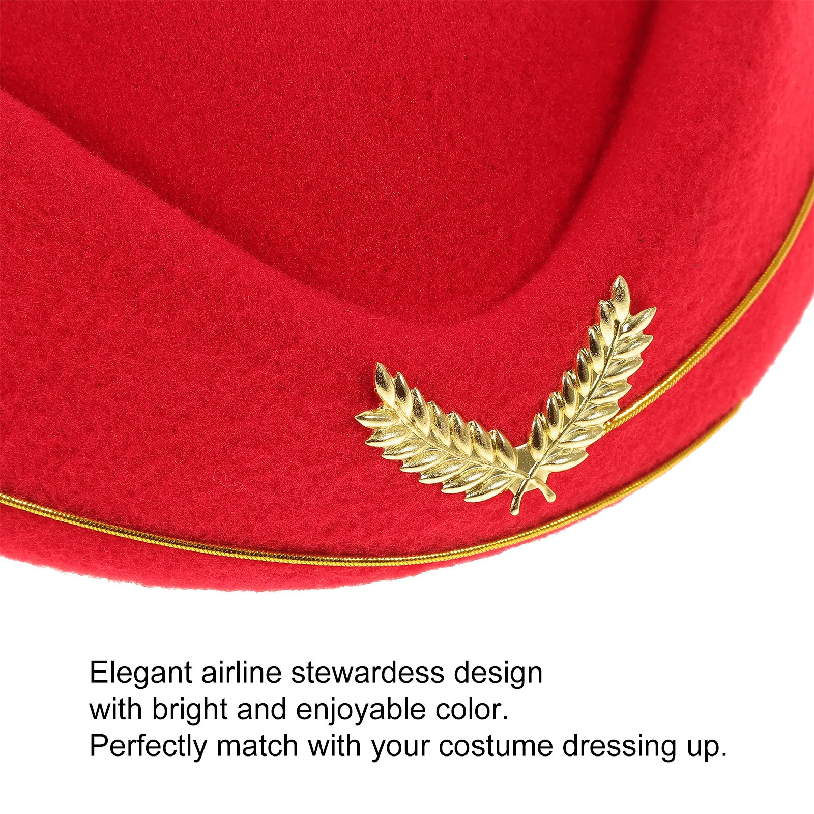 

Airline Stewardess Hat Red Costume Beret For Women Cosplay Stage Performance Uniform Accessories Flight Attendant Cap