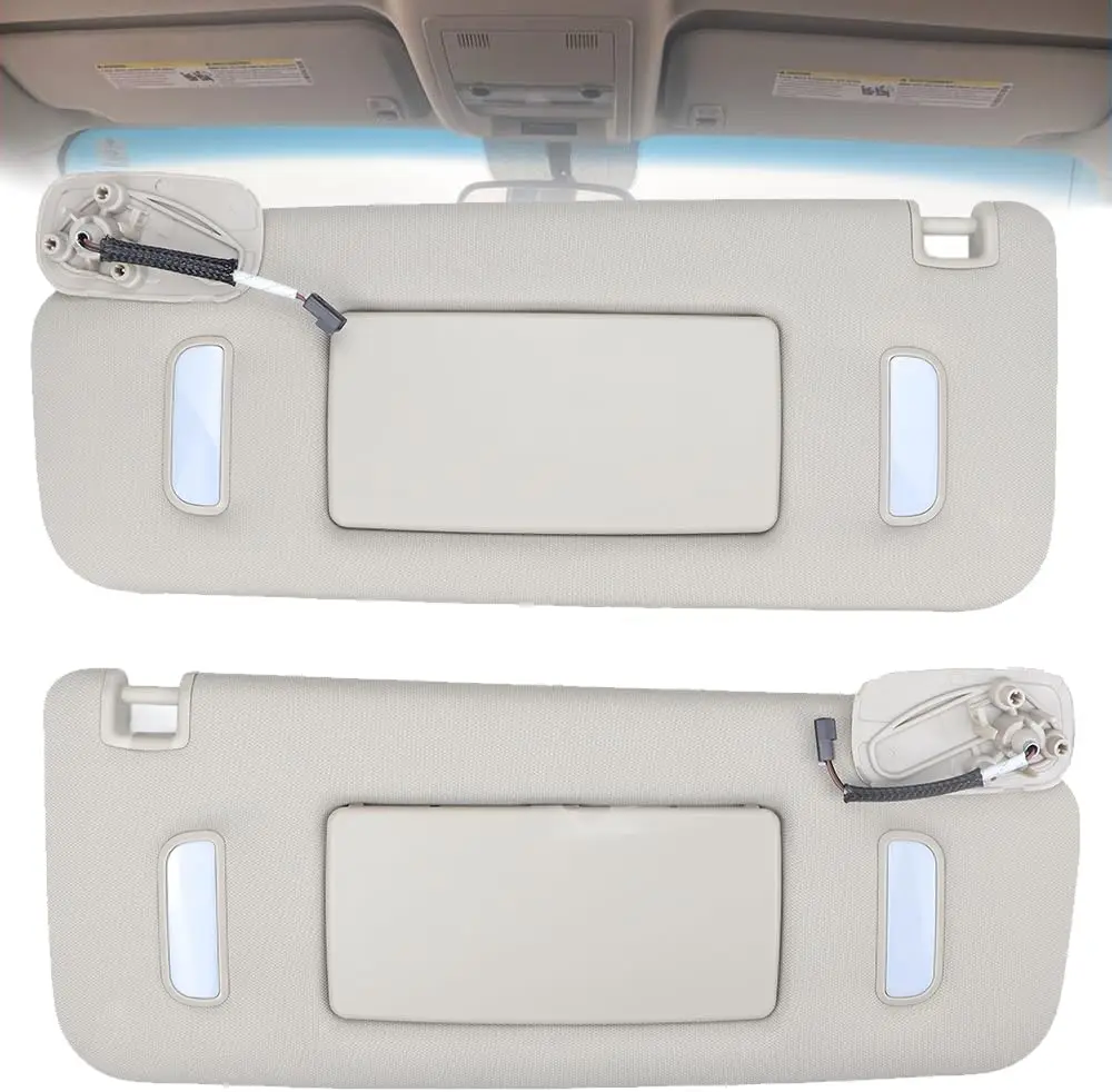 

Left Right Beige Gray Sun Visor For Chevy Suburban, Tahoe, Avalanche, GMC Sierra, Yukon, Cadillac Escalade 2007-2014