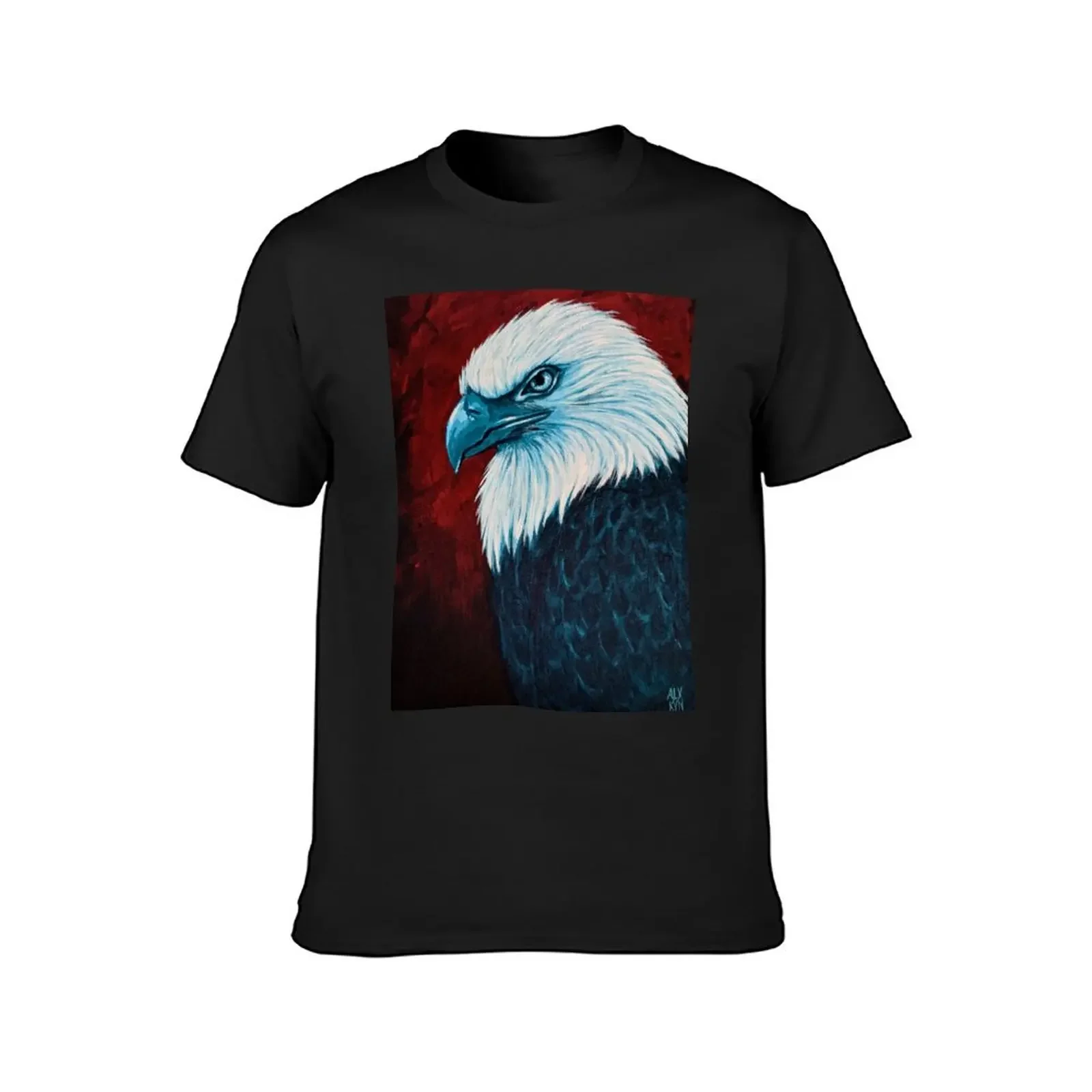 Teal Eagle Acrylic Painting T-Shirt oversized cute clothes custom t shirt T-shirt men