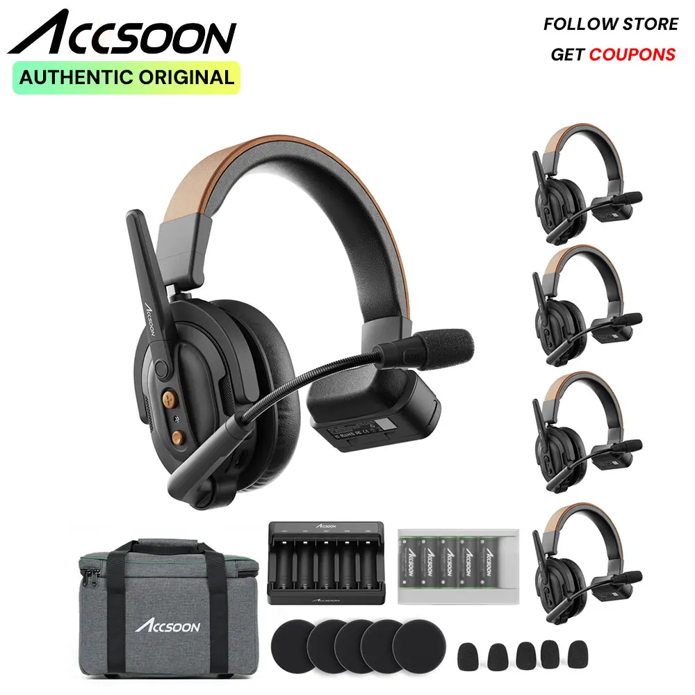 Accsoon CoMo SE MIC03 1V4 sistema de auriculares inalámbricos Full-Duplex auriculares de comunicación de equipo micrófono para escenario de película