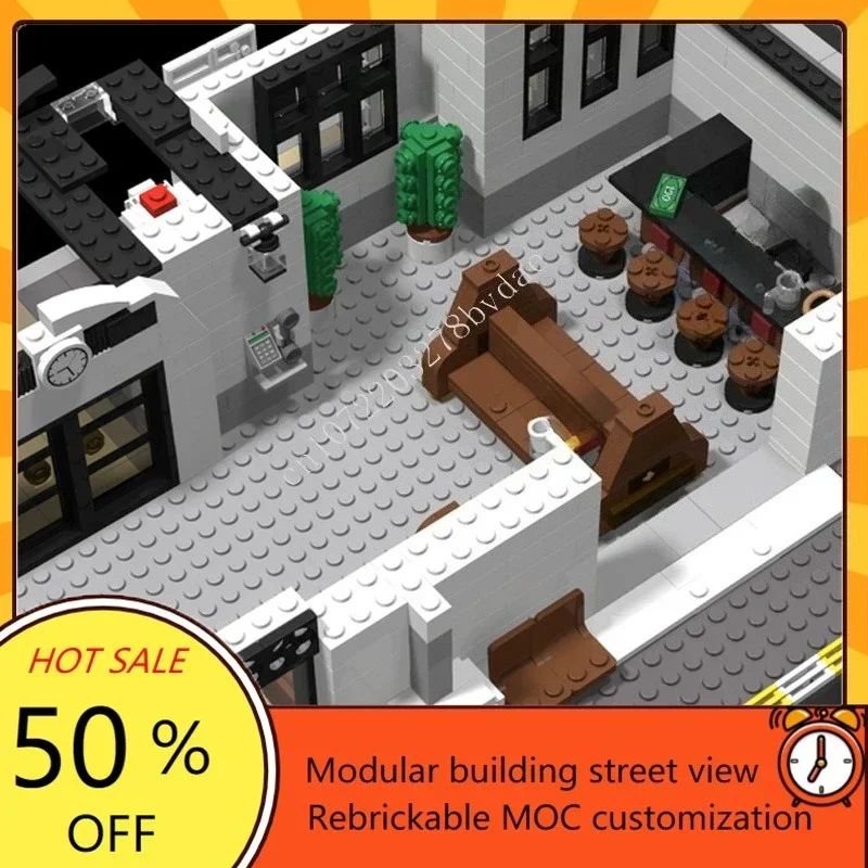 4895PCS MB14 Union Treinstation Modulair MOC Custom Street View Architectuur Puzzel Creatief DIY Educatief Model Cadeau