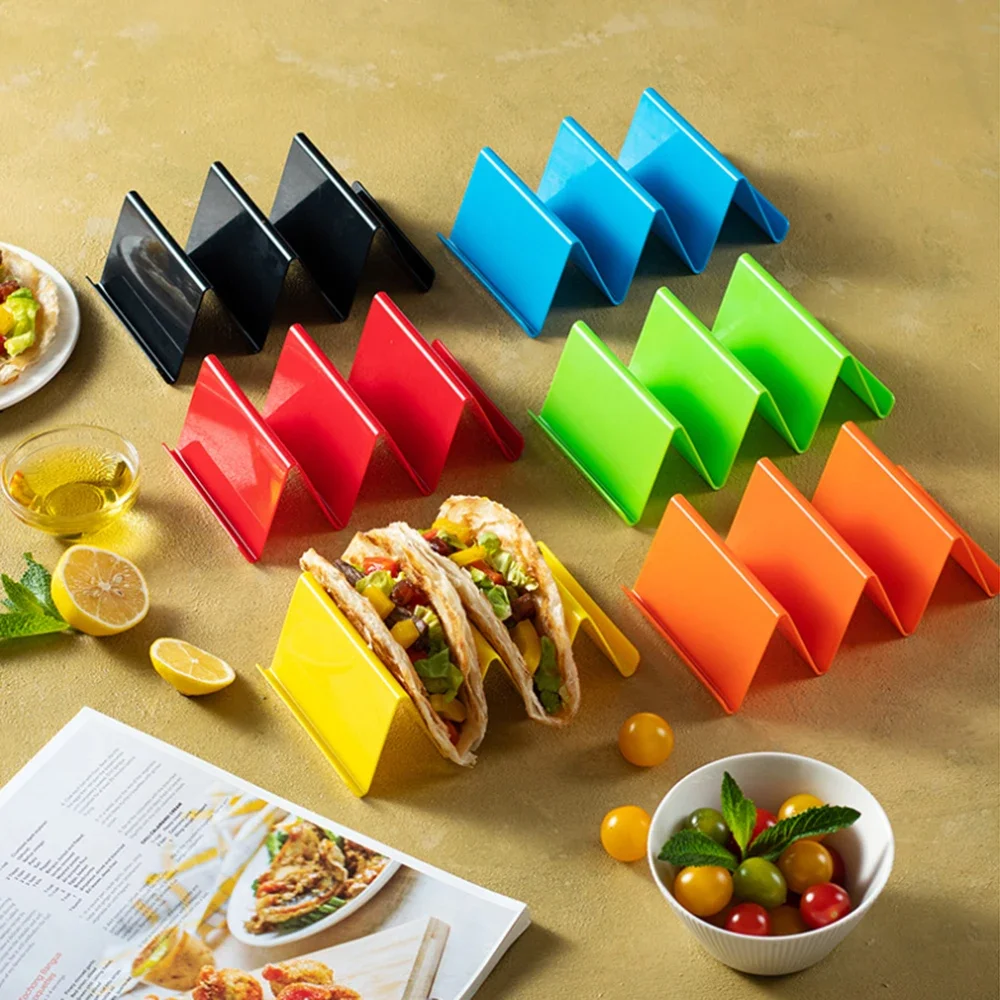 1/2/6Pcs Taco Holders Colorful Mexican Food Hard Stand Holds Soft Shells Wave Shape Kitchen Tool Restaurant Pancake Shelf