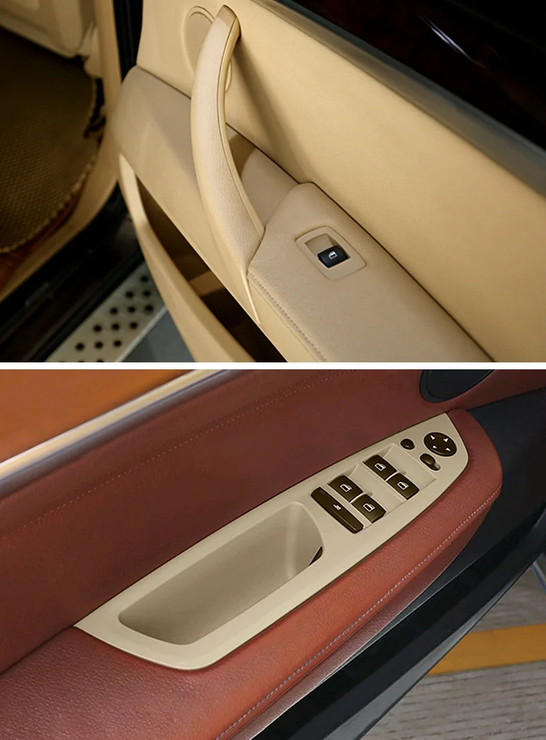 E70 E71 ترقية LHD سيارة الداخلية مقبض سحب الباب الداخلي مسند الذراع الداخلي غطاء لوحة استبدال لسيارات BMW X5 X6 E70 E71 E72 2007-2013