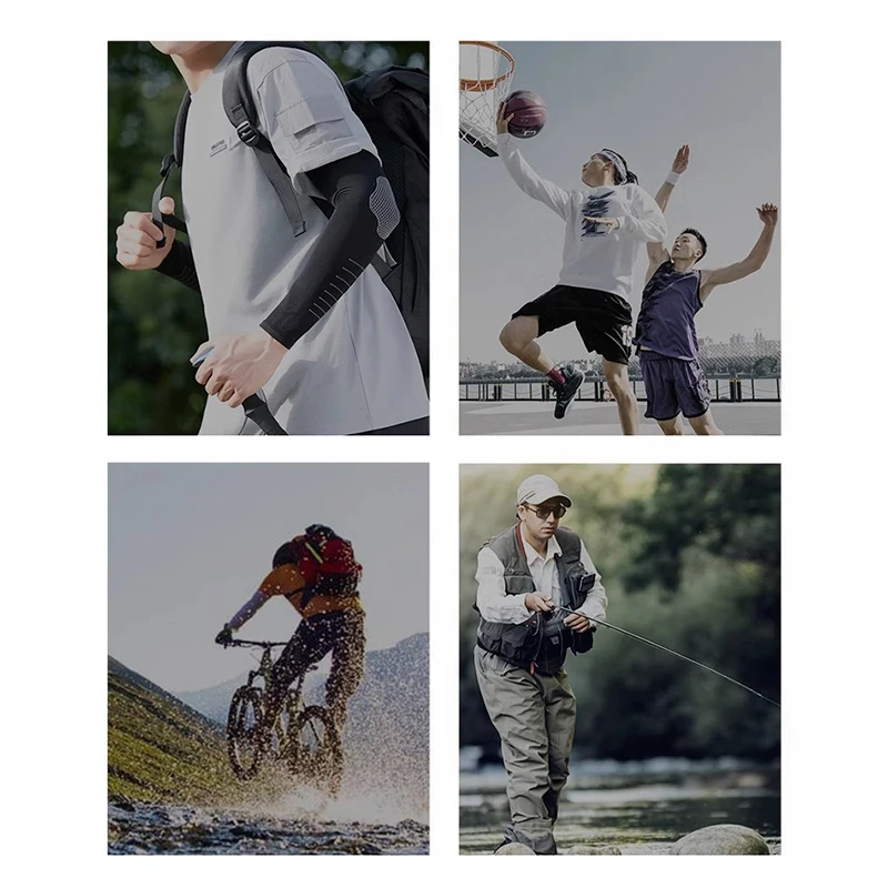 1 ペア UPF50+ アームスリーブ 冷感通気性アイスシルク サイクリングスリーブ ランニング フィッシング 日焼け止め アームサポート ユニセックス