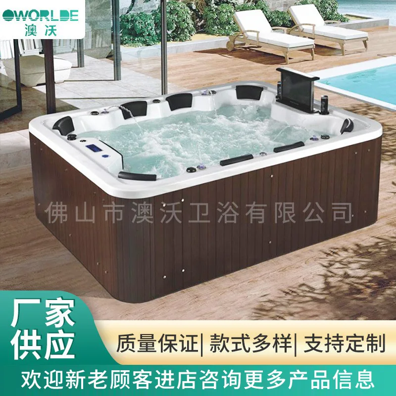 

8 People Outdoor Acrylic Bath Spa Tank Surfing Massage Constant Temperature Heating Smart Bath Hot Spring Pool